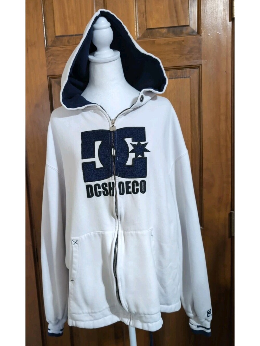 Vintage DC SHOES Zip Up Hoodie Skater Y2K Lined Men's XL(C)